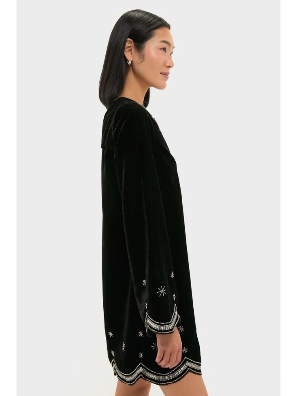 TUCKERNUCK Embellished Velvet Cabot Dress Black Size Small NWT - Picture 3 of 10